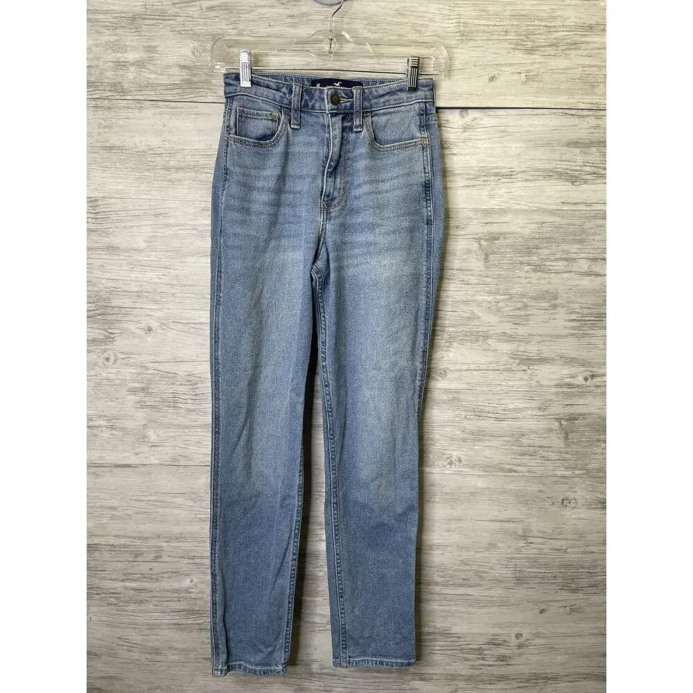 Hollister Womens 24‎ Blue Ultra High-Rise Mom Jean Vintage Stretch Denim W24 L27
